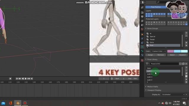 walk cycle in blender. blender tutorial.