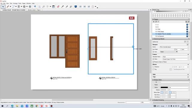 TUTORIAL MEMBUAT GAMBAR KERJA LENGKAP STRUKTURAL & DETAIL PINTU JENDELA SKETCHUP KE LAYOUT SKETCHUP