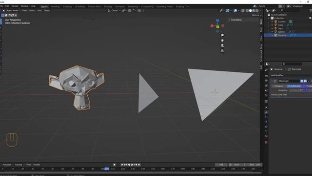 Blender Decimate Modifier