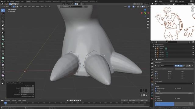 Blender 3d Tutorial Series: Turtle Character Part 2 Remesh