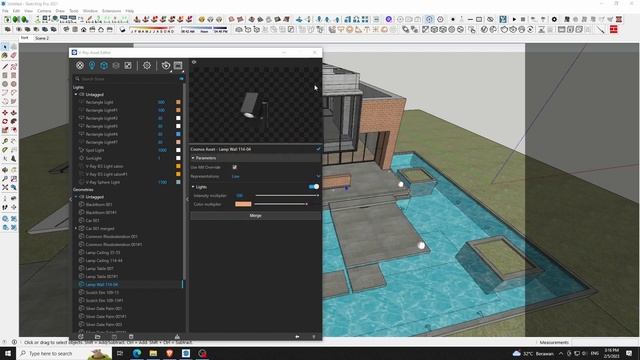 SketchUp VRay 6 EXTERIOR  #36 Villa-Evening
