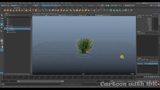 How to model low poly bush, tree & grass. Render png format in Arnold. Autodesk Maya 2020.