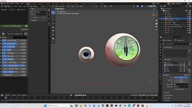 Ojos Tiny Eye 1.2 en Blender 3.6 LTS