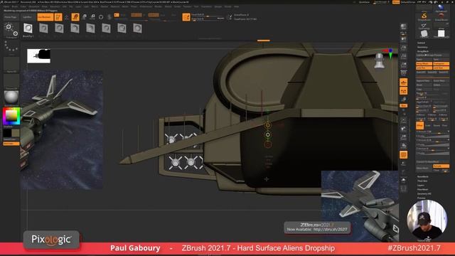 ZBrush 2021.7 – LIVE Look Into the New Version! Aliens Dropship Fan Art – Pixologic Paul Gaboury