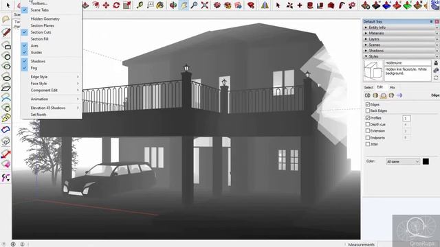 How to Make FOGGY LOOK Webtoon Background Art [Sketchup 3D & Photoshop] EASY Tutorial