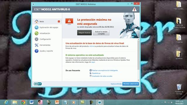 Descargar e instalar nod32-6 para todas las versiones de windows con licencia.
