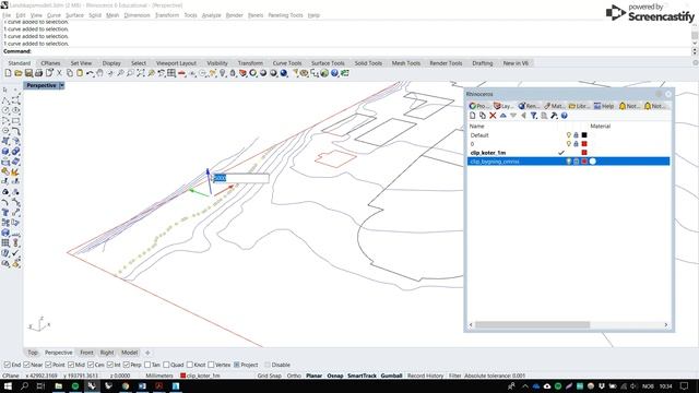 Site 1/3 Lifting Flat Contours in Rhino