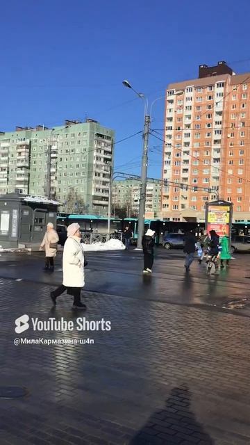 Санкт-Петербург. 20.02.2025. Проспект Энгельса у метро Просвещения в солнечных лучах