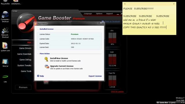 GAME BOOSTER 2, 2.2 ,2.3 SERIAL CODE!!! 100% WORKING!!!.avi