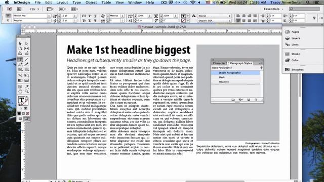 InDesign Basics: Introduction to setting up Paragraph Styles