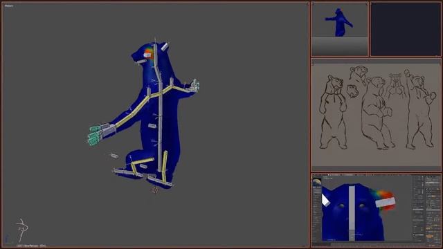 Creating Character Base Models (Bear Edition)[Timelapse][07] - Rigging Part II