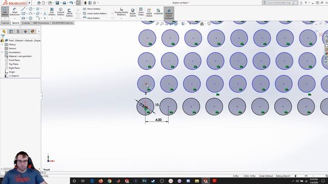 Solidworks 7- Linear and Circular Arrays in Sketches