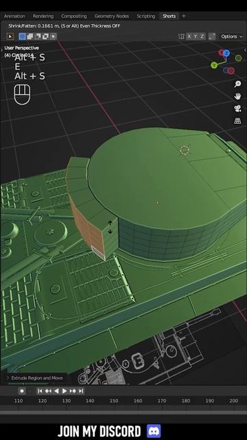 Modeling a Tiger Tank Turret (Arijan) #shorts #blender #tutorial