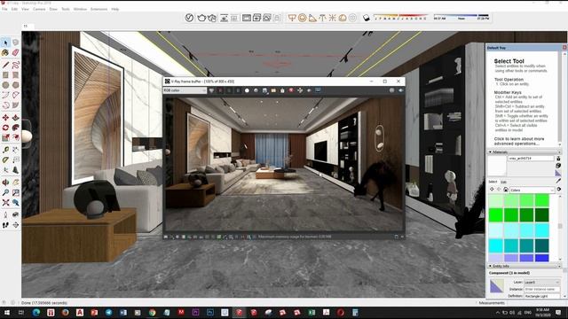 Sketchup Vray Next interior lighting Rendering, How to add Material and Light in day Scene #22