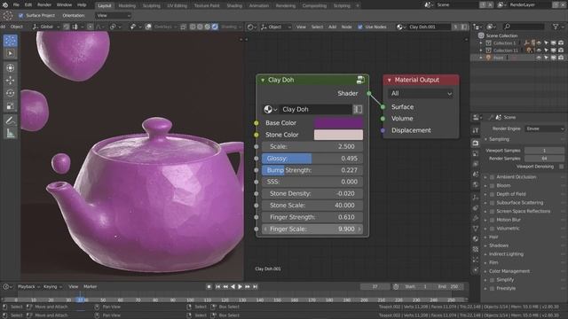 Clay D'oh Shader (Blender 2.8 EEVEE - Realtime Rendering)
