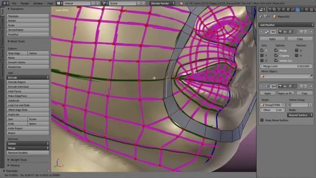 blender retopology volto ita