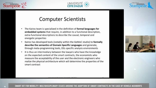 Smart IoT for Mobility - Multidisciplinary issues around smart contracts adoption, François Verdier