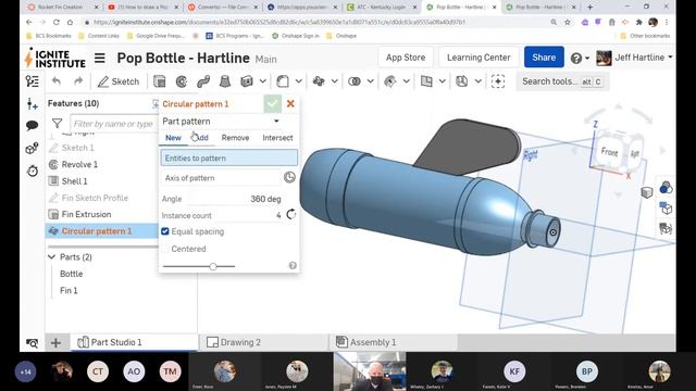 Adding Fins to your Bottle Rocket in Onshape