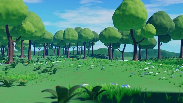 Relaxing Stylized Animated Forest Meadow 🌳 (Blender Animation)