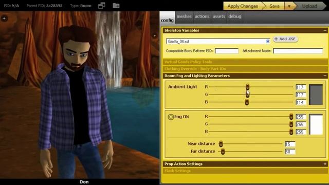 IMVU Create Mode Editor - Fog & Ambient Light Settings