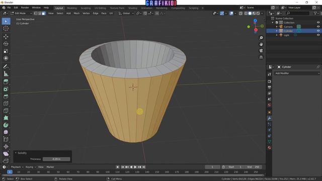 Blender - Modelleme Araçları ► Solidify Faces