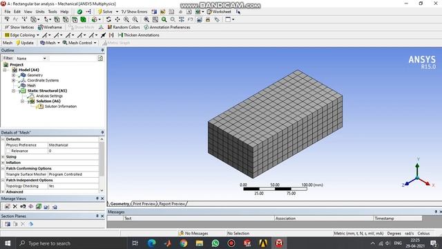 Structural simulation of rectangular bar for begineers||Make deisgn in solidworks||Import in ansys