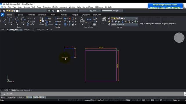 BricsCAD Tutorials | Copy and Paste from One drawing to another in BricsCAD | DesignSense Software’