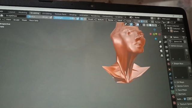 Sculpt mode in Blender.                      #blender #art #sculpture