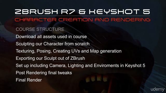 Character Creation with ZBrush r7 and rendering in Keyshot 5 - learn 3D & Animation