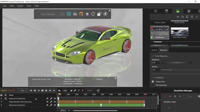 SOLIDWORKS Visualize Animating Colour