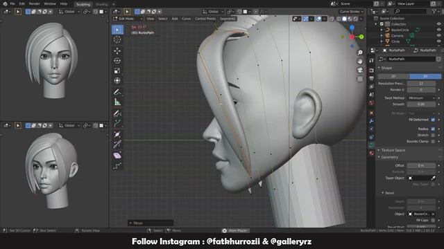 Turn 2D to 3D - Ada Wong Sculpting Timelapse Blender 3D