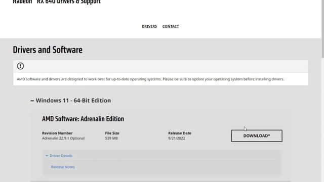 release AMD Driver in Windows 11 22H2 (Windows 11 22H2 drivers release)