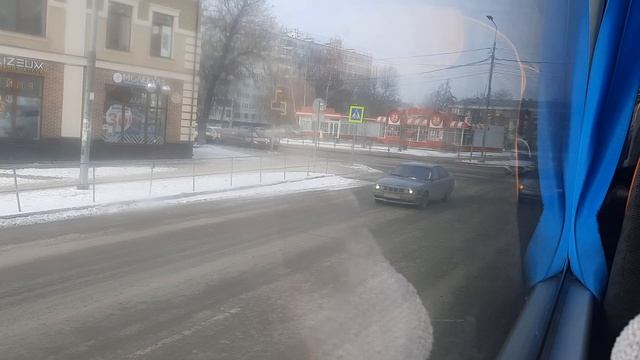 ЦЕНТР ГОРОДА Серпухов зимой через Борисовское шоссе краткая история из экскурсионного автобуса зимой