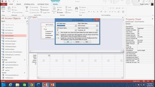 62. SQL JOIN Statement (Programming In Access 2013)