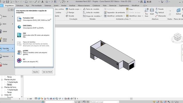 01 - Curso de Eberick 2021 (Básico) - Exportando IFC do Revit