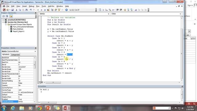 33. VBA - Frames and Arithmetic (Programming In Microsoft Access 2013)