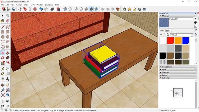 SketchUp Tutorials for Interior design - 64 Appartment finishing part 2