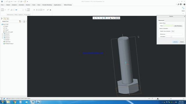 PTC Creo 3.0 | Helical Sweep Command |