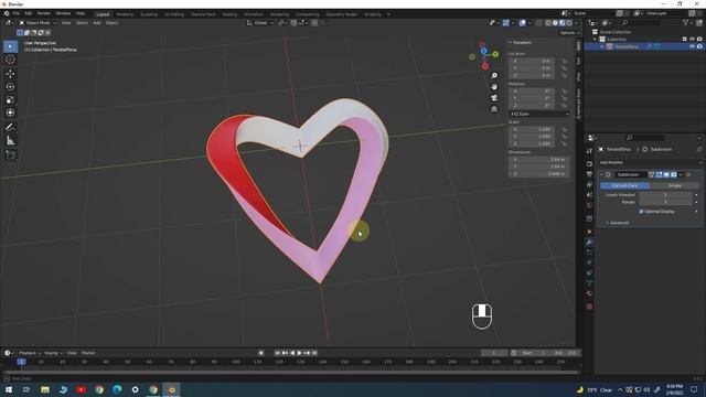 Twisted Heart | Easy 3d Modeling | Blender 3.0