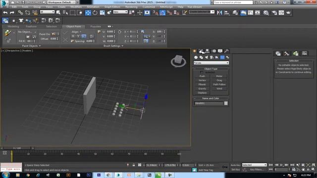 how to use mass fx with  force in 3ds max