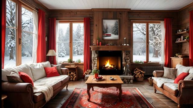 Музыка Зима в Домике и Лесу