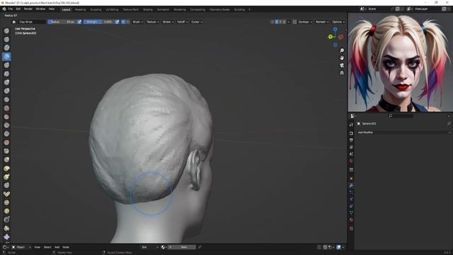 How I sculpted HARLEY QUINN in Blender