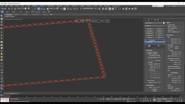 How to create stitches in 3dsMax