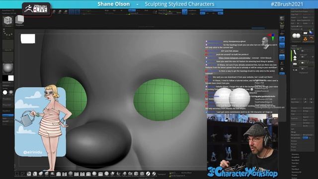 Sculpt a 3D Stylized Female Character #withme ! - Shane Olson - ZBrush 2021.5