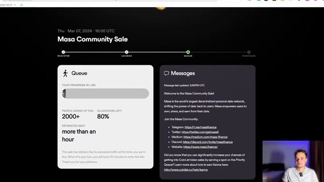 TOKEN SALE MASA  В ПРЯМОМ ЭФИРЕ. COINLIST. КРИПТОВАЛЮТА. MASA