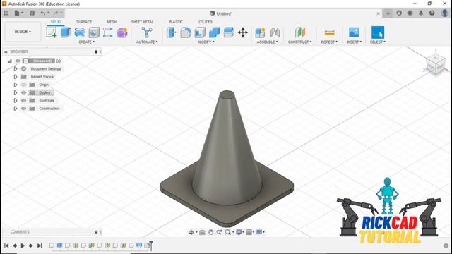 FUSION 360 TRAFFIC CONE | FUSION 360 TUTORIAL