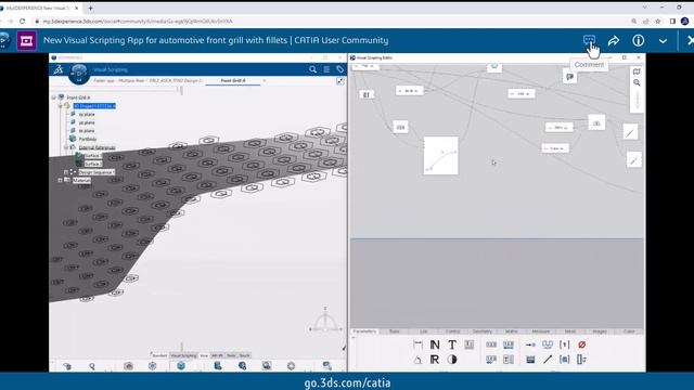 CATIA capabilities in parametric generative design with the new visual scripting app