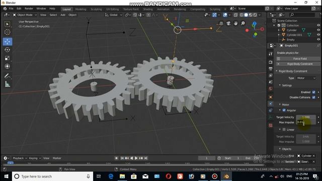 Gear Animation(Rotating) in BLENDER [2.80]