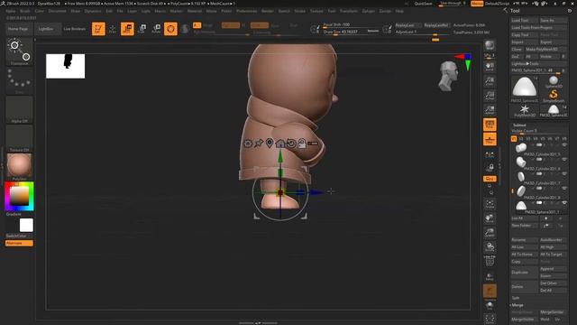 Sculpting full 3D Character for 3D printing in ZBrush Timelapse - INSIDE OUT SADNESS