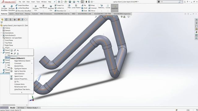 Best Solidworks Tutorial | Designing a Laptop Stand for Acer Aspire S3 | Laptop Stand Design